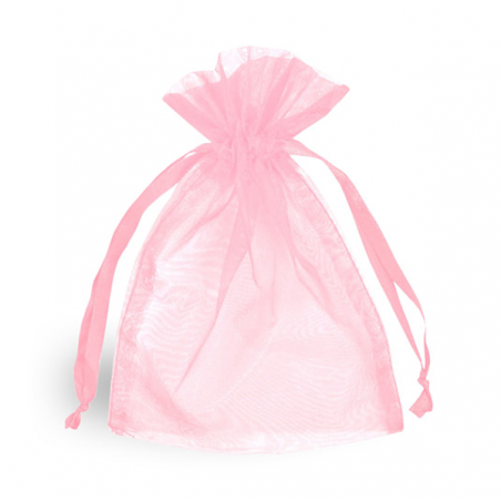 Monedero para primera comunión con bolsa de organza rosa