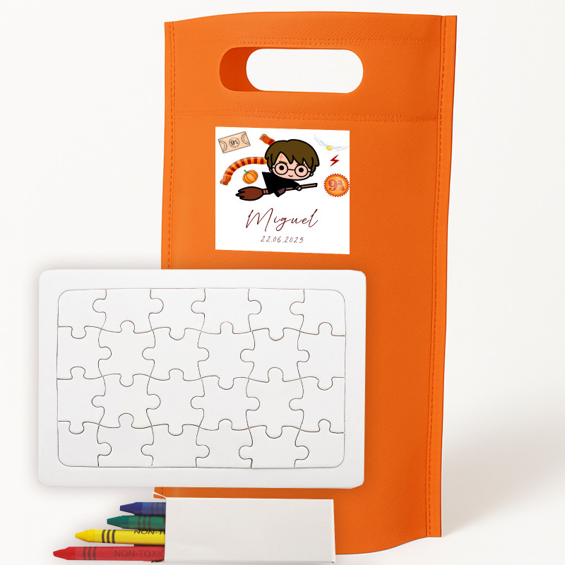 Puzzle para colorear personalizado con diseño mágico detalle para eventos infantiles