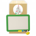 Pizarra blanca pequeña para niños con rotulador presentada en sobre de regalo con adhesivo personalizado