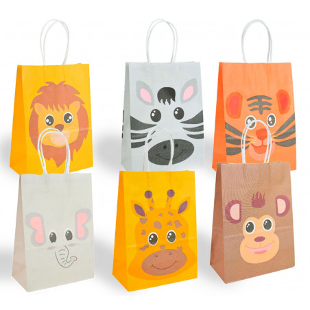 Bolsas de papel con animales simpáticos: Tamaño grande