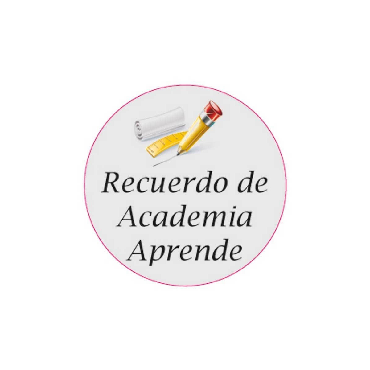 Adhesivo personalizado 3cm con motivo escolar