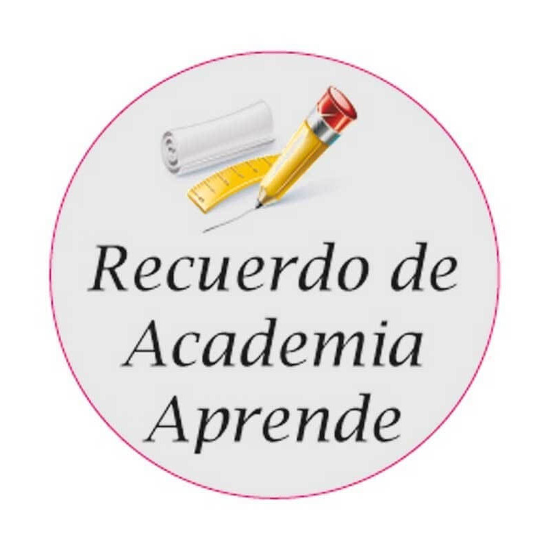 Adhesivo personalizado 3cm con motivo escolar