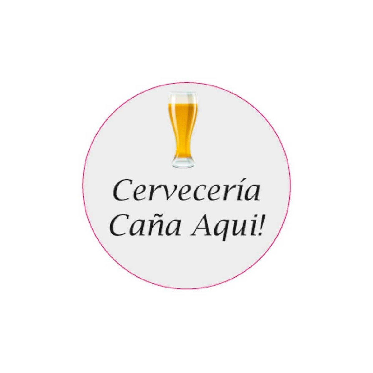Adhesivo cerveza personalizado para empresas 3cm y fondo transparente