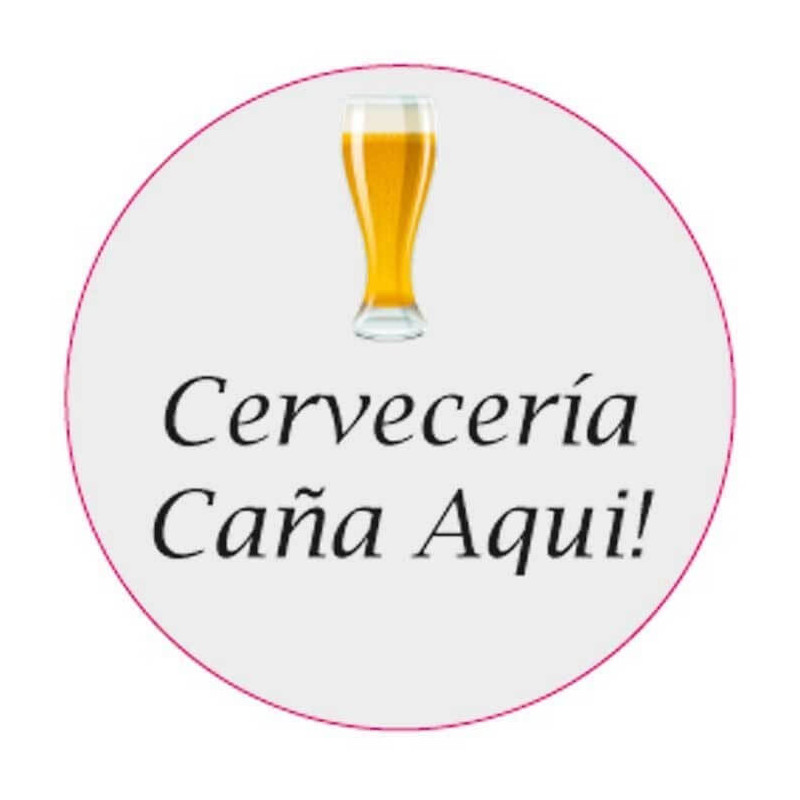 Adhesivo cerveza personalizado para empresas 3cm y fondo transparente