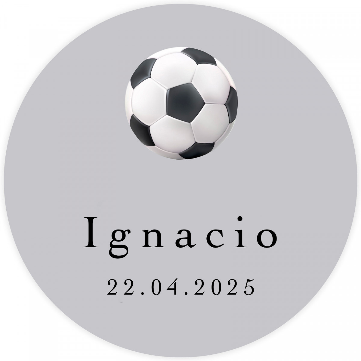 Adhesivo fútbol 3cm personalizado para comuniones y eventos