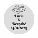 Adhesivo personalizado para bodas 3cm