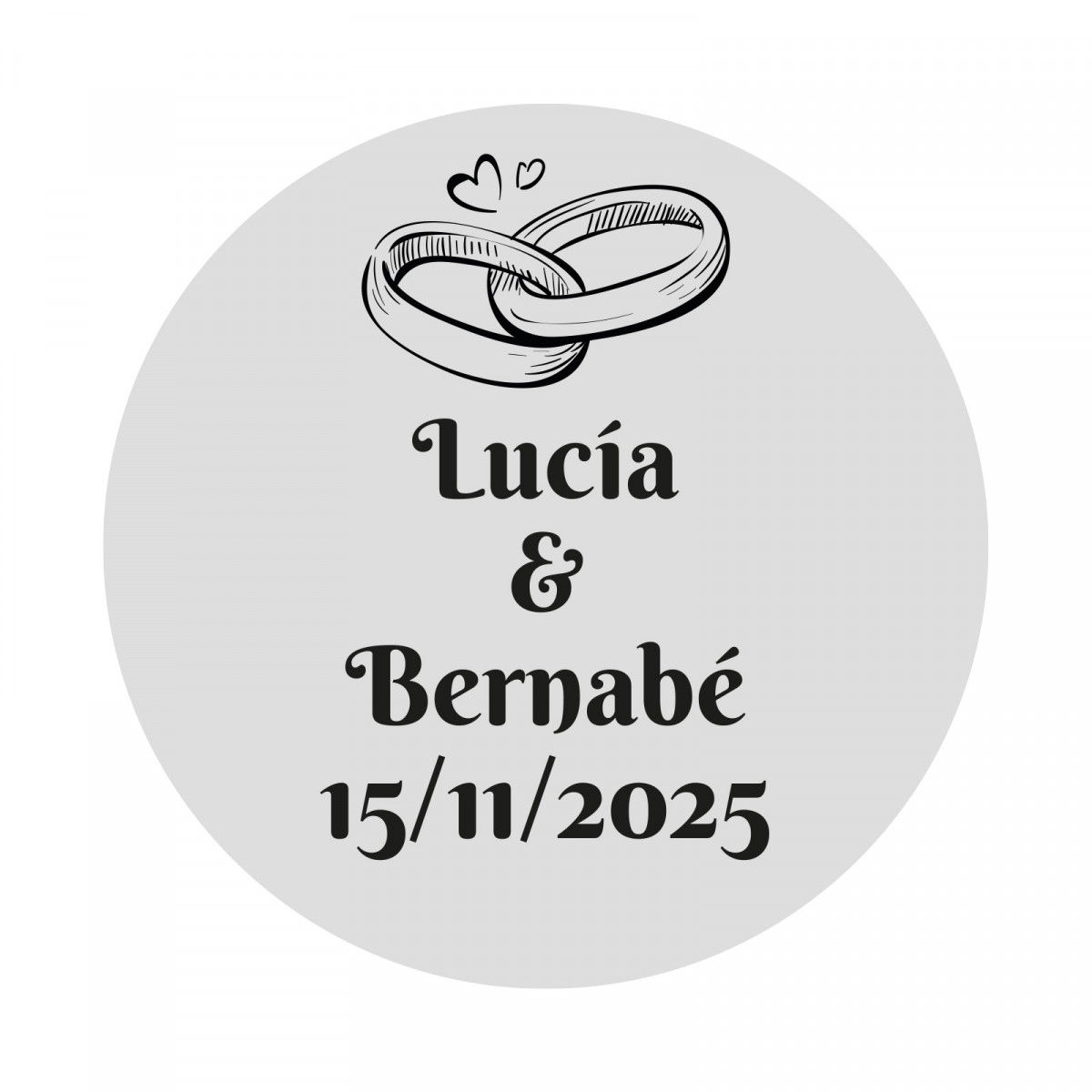 Adhesivo personalizado para bodas 3cm