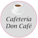 Adhesivo personalizado 3cm para empresas con diseño de taza de café y fondo transparente