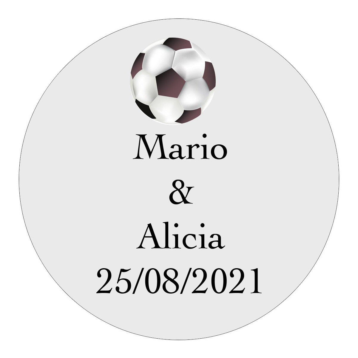 Adhesivo personalizado fútbol transparente 3cm