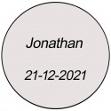 Adhesivo personalizado para eventos 3cm con fondo transparente