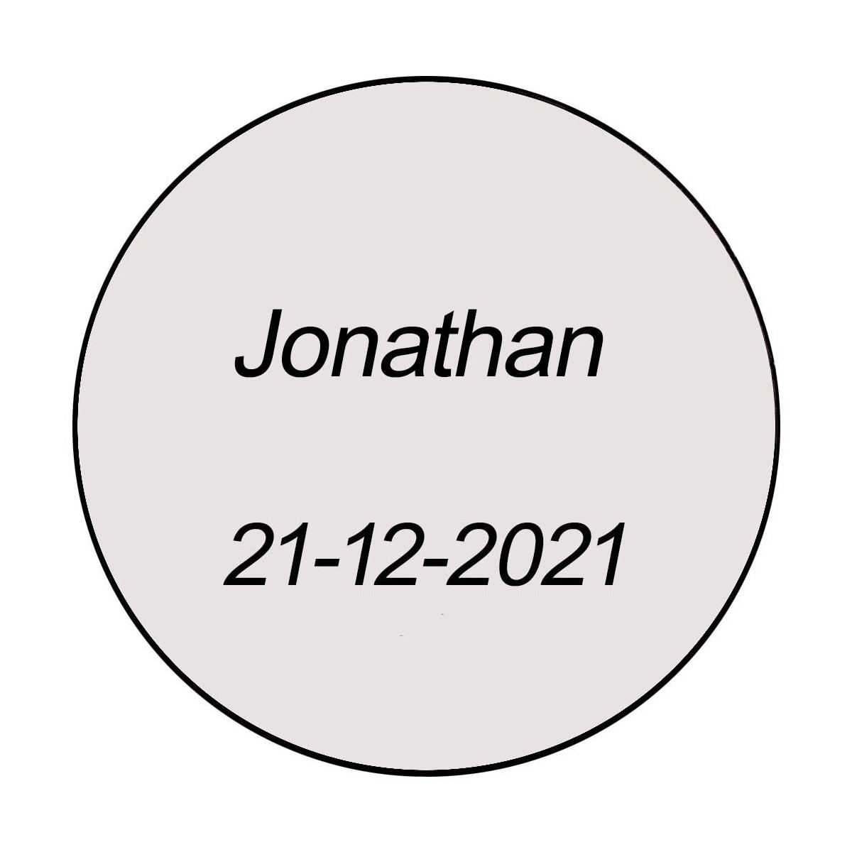 Adhesivo personalizado para eventos 3cm con fondo transparente