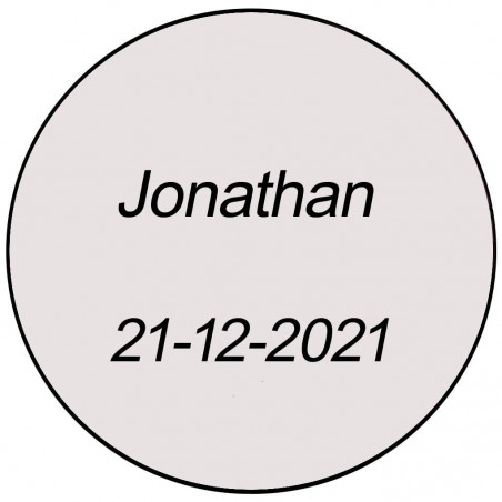 Adhesivo personalizado para eventos 3cm con fondo transparente