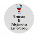 Adhesivo 3cm con fondo transparente bodas y celebraciones