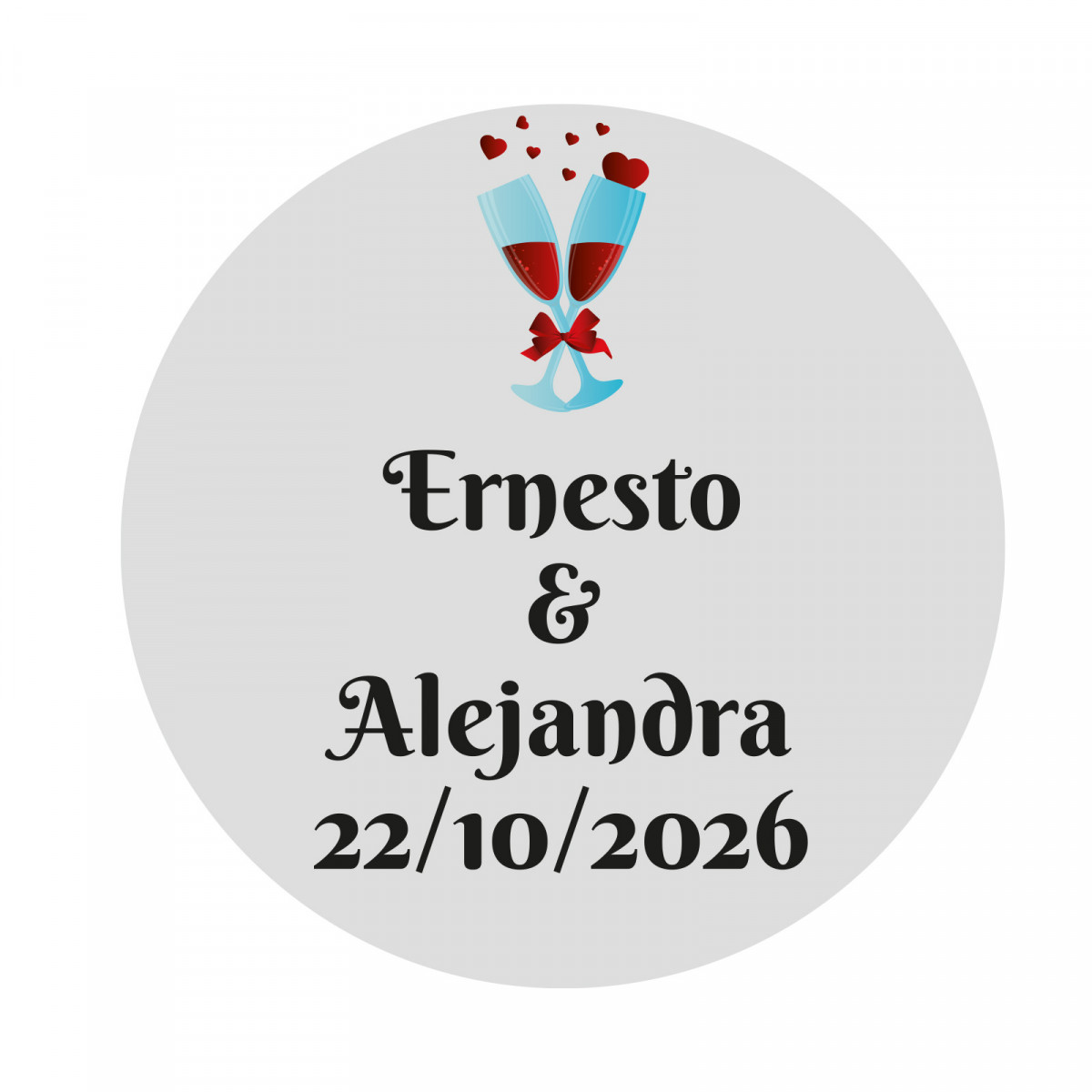 Adhesivo 3cm con fondo transparente bodas y celebraciones