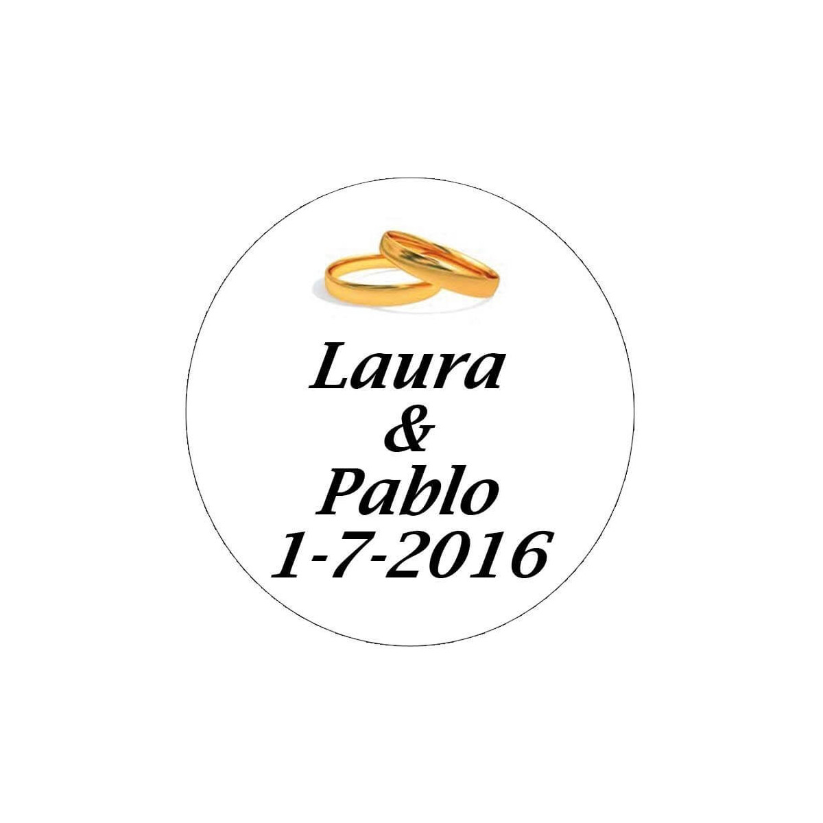 Adhesivo personalizado para bodas 3cm