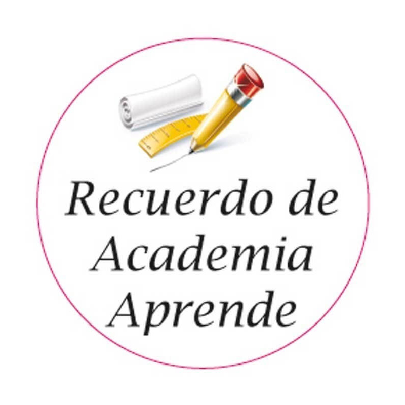 Adhesivo para colegios academias y eventos escolares personalizado 3cm