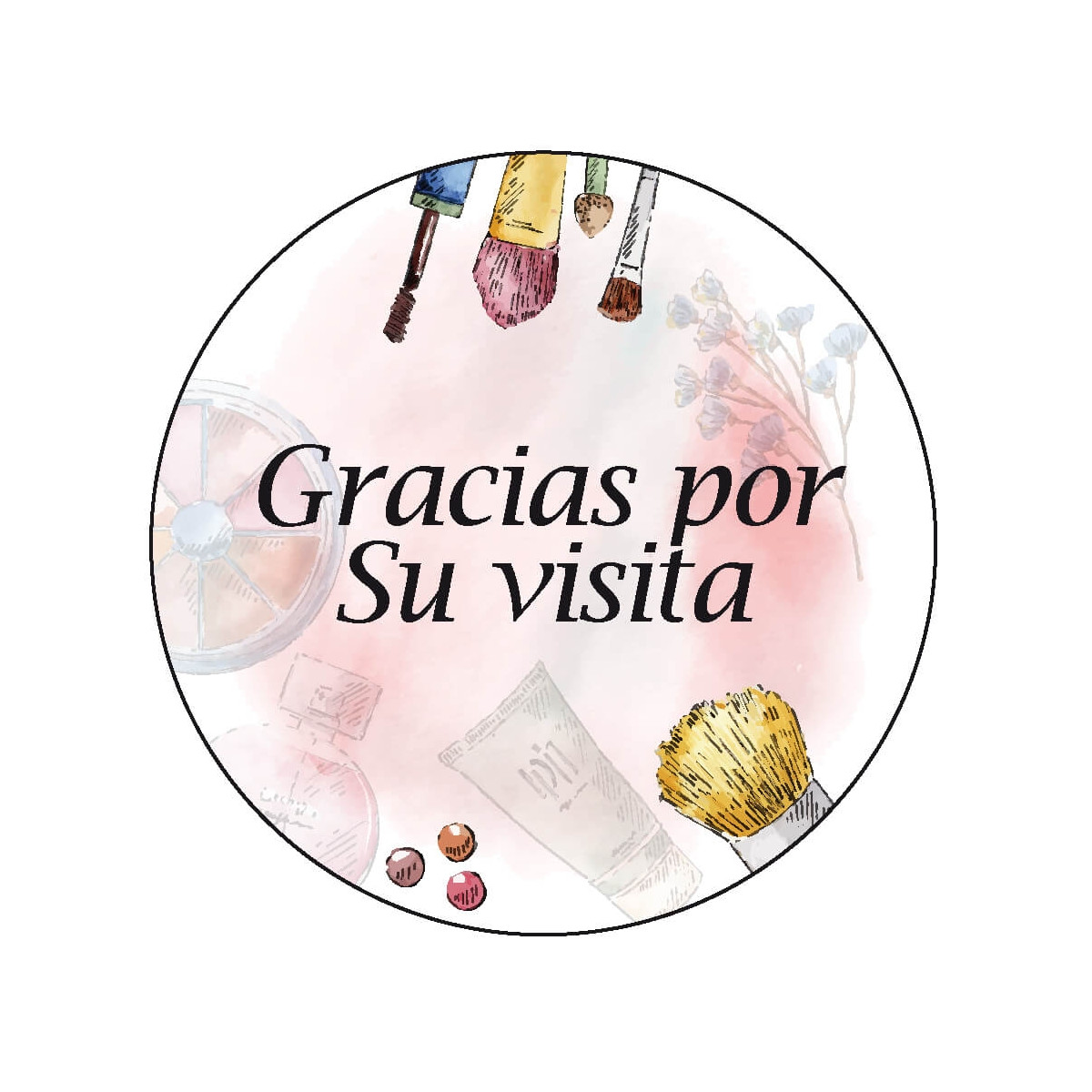 Adhesivo 3cm fondo blanco con fondo estética