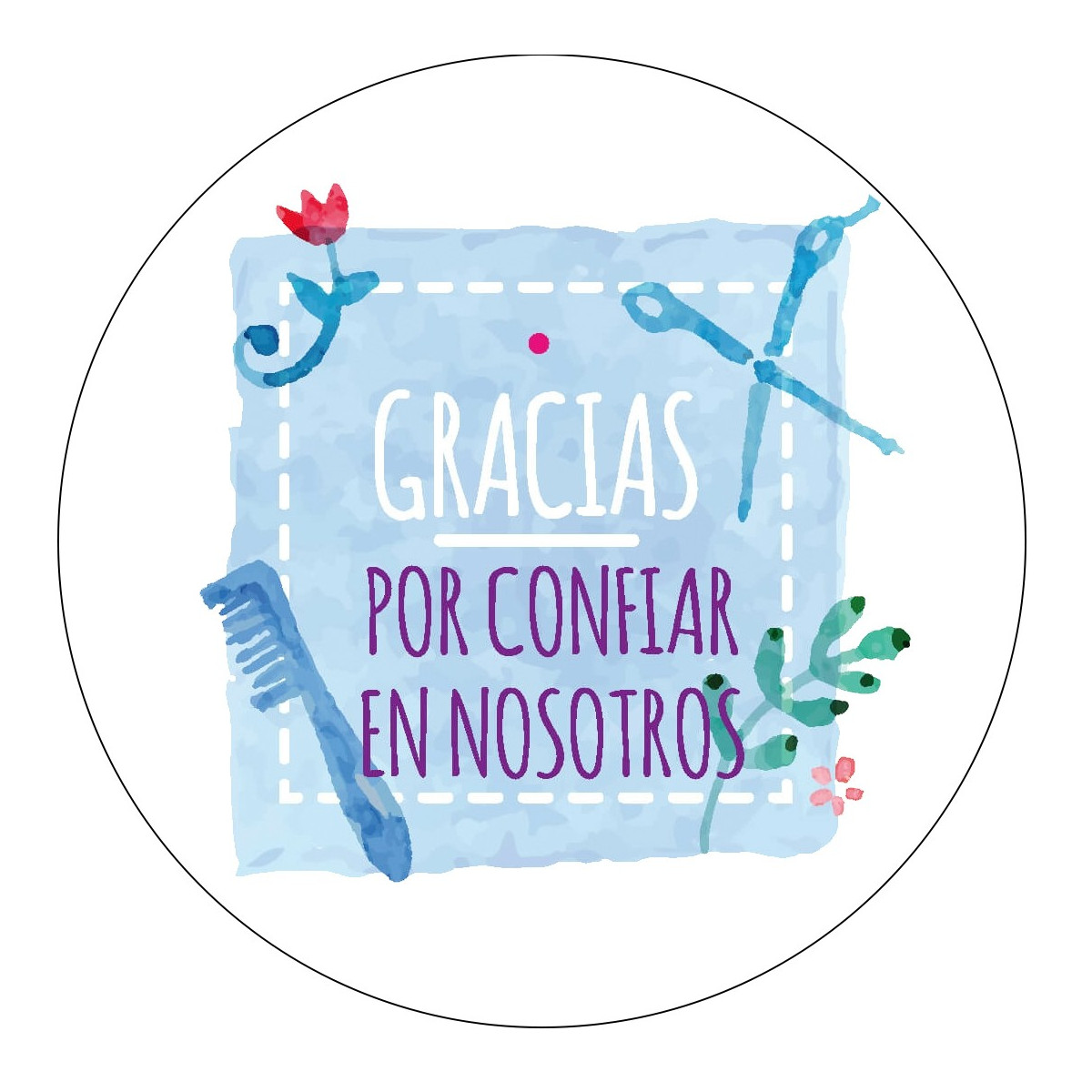 Adhesivo gracias por confiar en nosotros 3cm