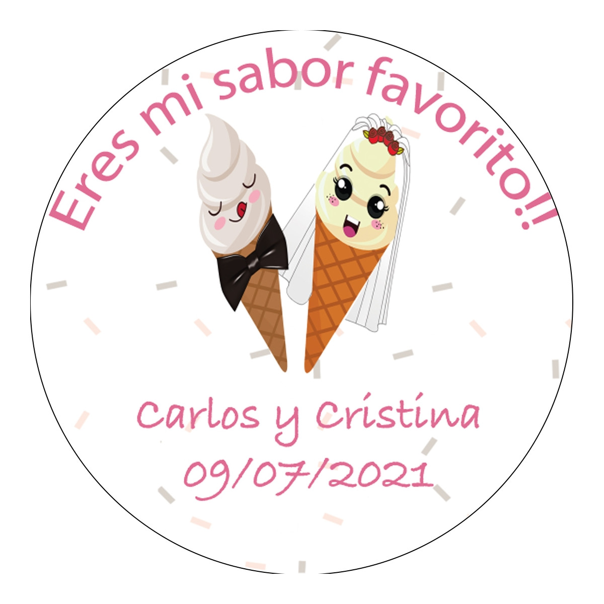 Adhesivo para boda eres mi sabor favorito 3cm