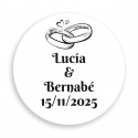Adhesivo personalizado 3cm para bodas