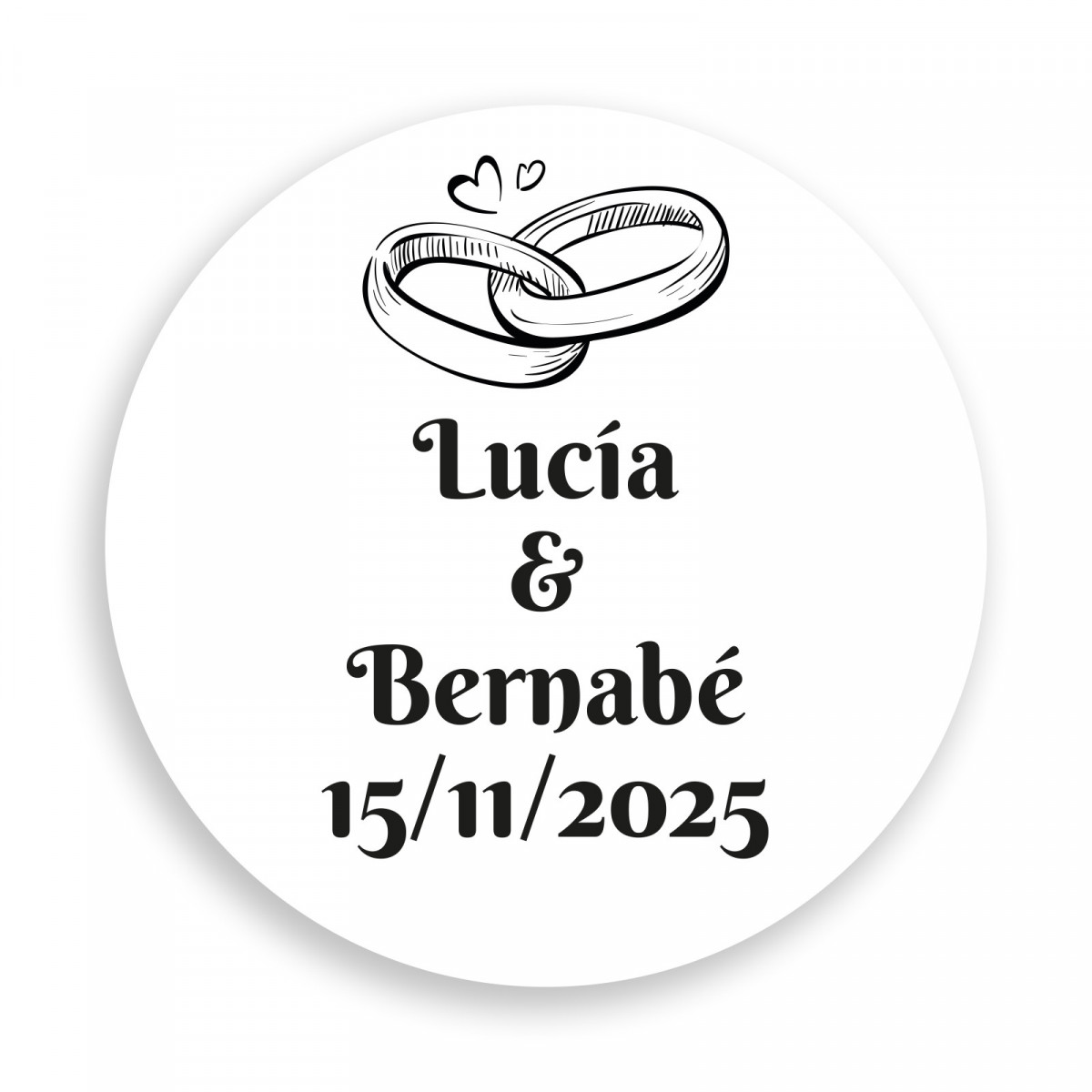 Adhesivo personalizado 3cm para bodas