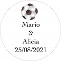Adhesivo personalizado boda fútbol 3cm