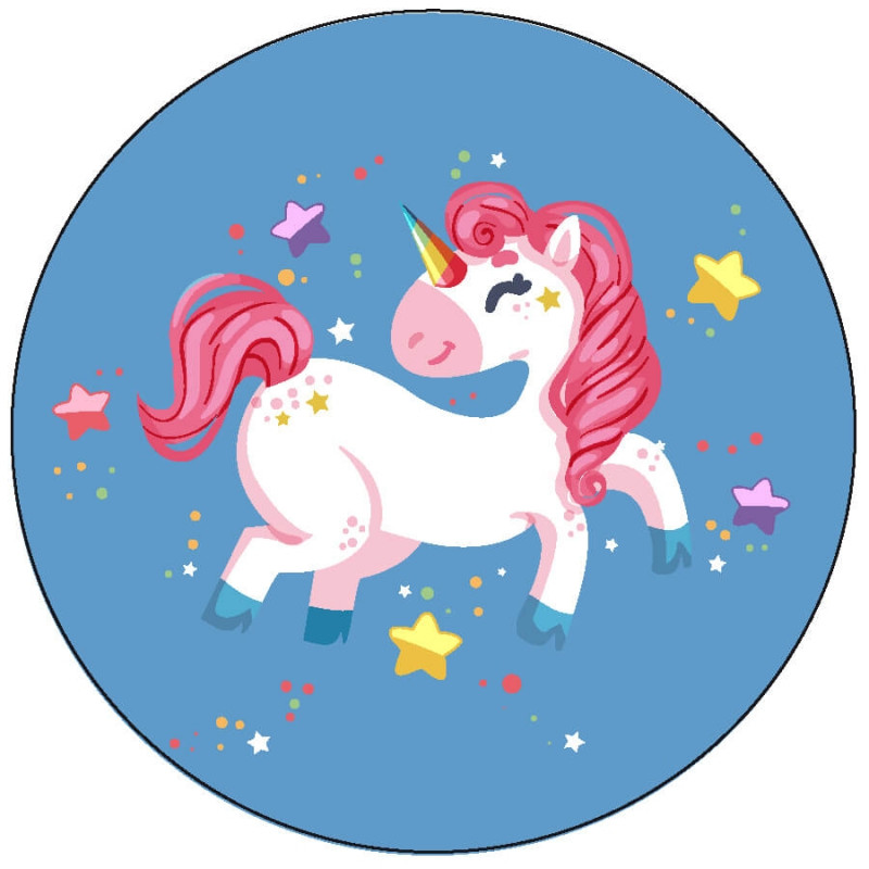 Adhesivo unicornio para cumpleaños y eventos 3cm