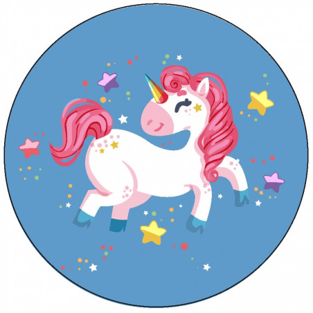 Adhesivo unicornio para cumpleaños y eventos 3cm