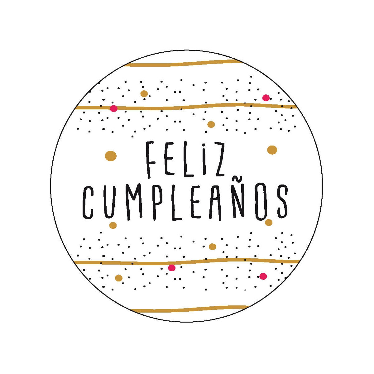 Adhesivo 3cm feliz cumpleaños