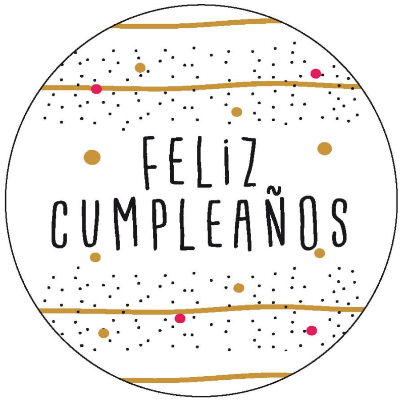Adhesivo 3cm feliz cumpleaños