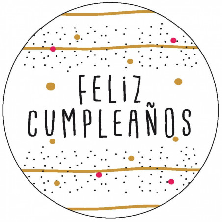 Adhesivo 3cm feliz cumpleaños