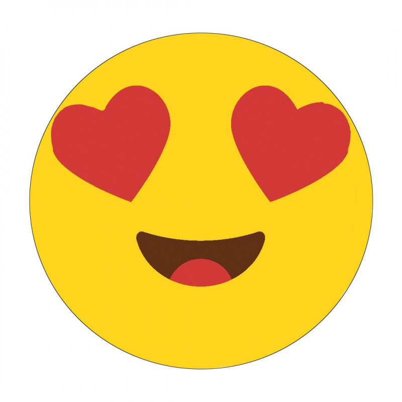 Adhesivo emoji ojos corazón 3cm