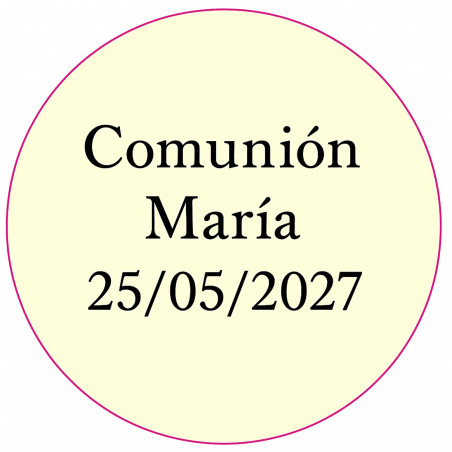 Adhesivo personalizado 3cm para empresas, comuniones, bautizos o cumpleaños