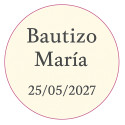 Adhesivo personalizado 3cm para empresas, comuniones, bautizos o cumpleaños