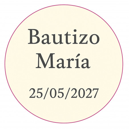 Adhesivo personalizado 3cm para empresas, comuniones, bautizos o cumpleaños