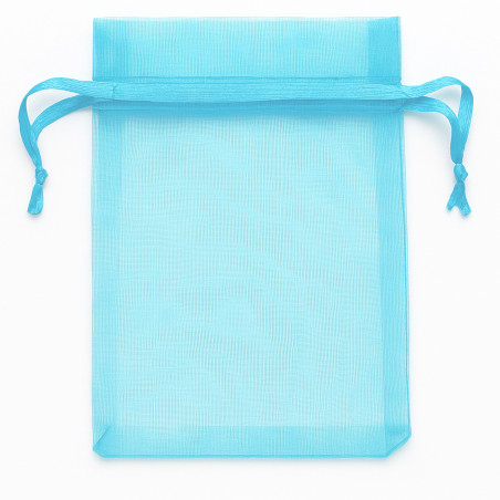 Bolsa de organza turquesa 9x15cm