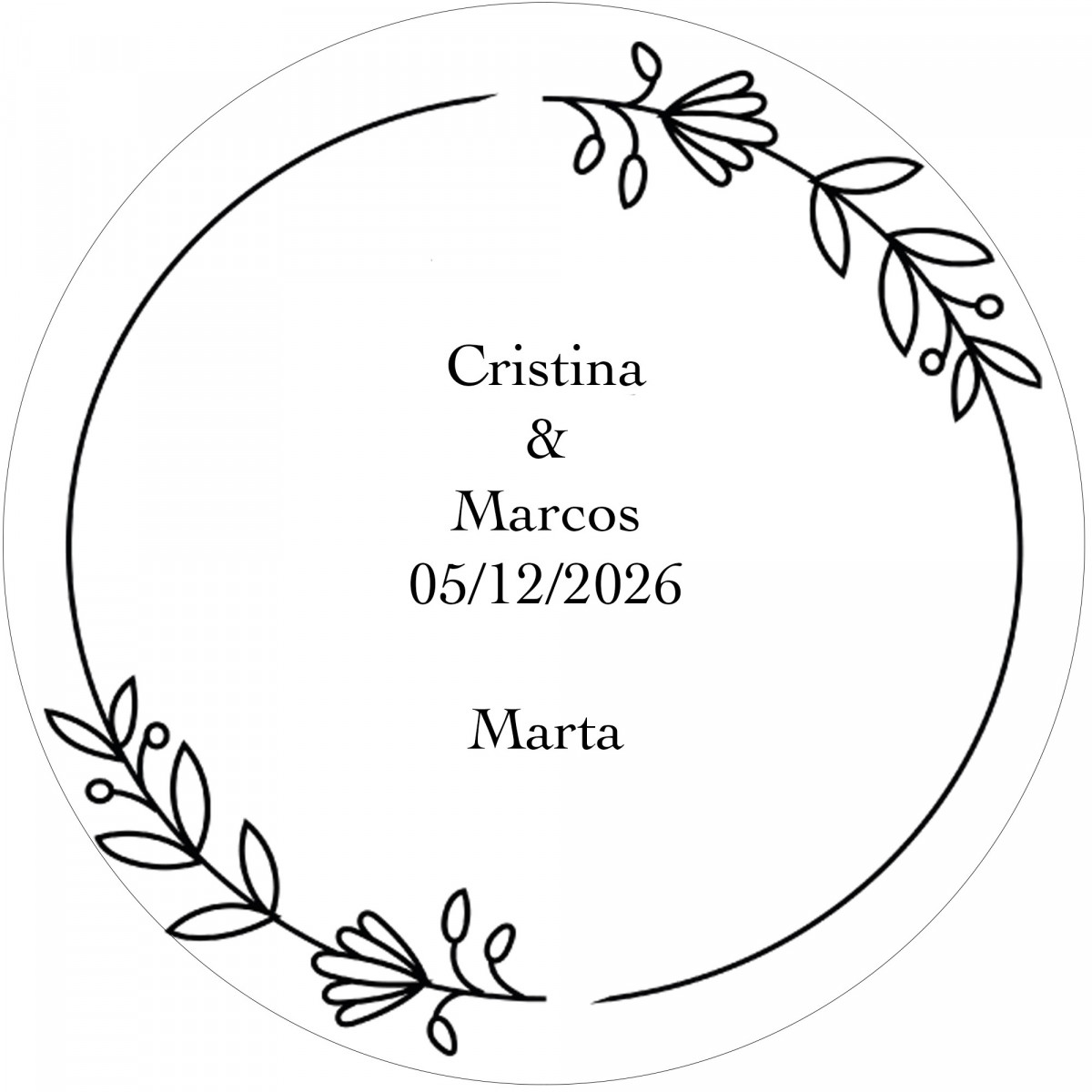 Adhesivo personalizado elegante con diseño floral transparente de 5cm
