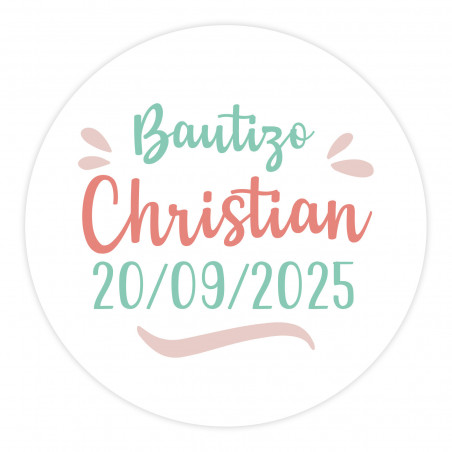 Adhesivo transparente 5cm para personalizar con mensajes para todos los eventos