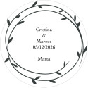Etiqueta adhesiva personalizada para bodas y eventos 5cm transparente con nombre de invitado