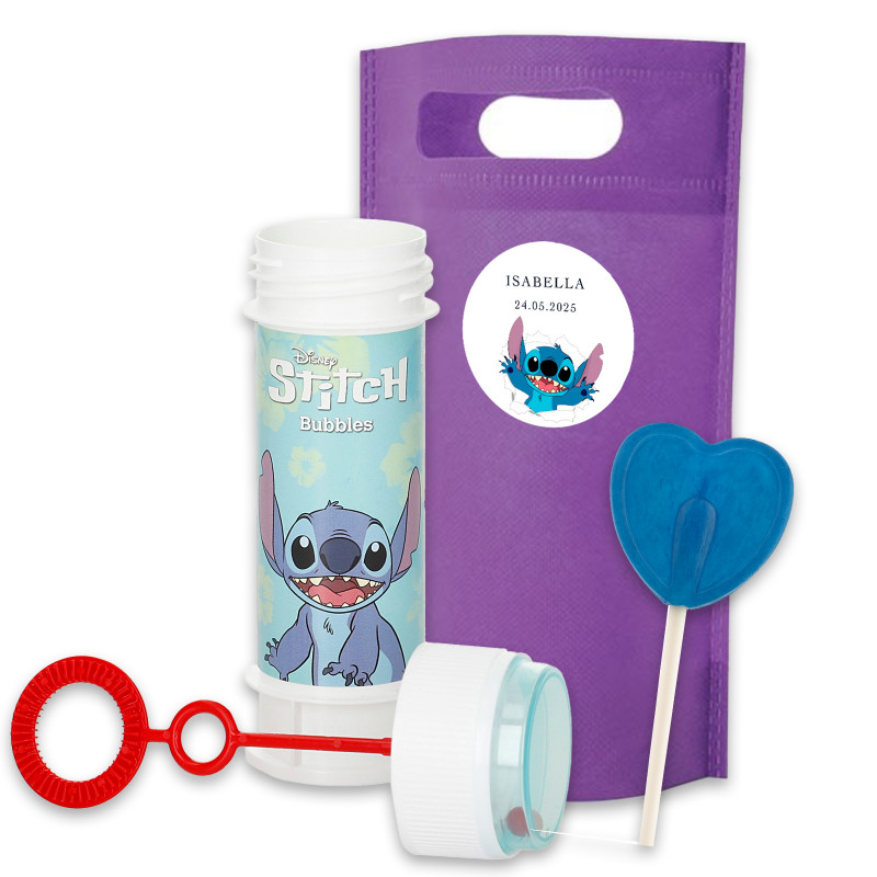 Detalles para cumpleaños con pompero stitch original y divertido