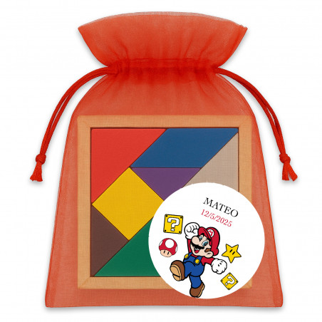 Detalles Niños Juego Tangram con Bolsa Personalizada Super Mario