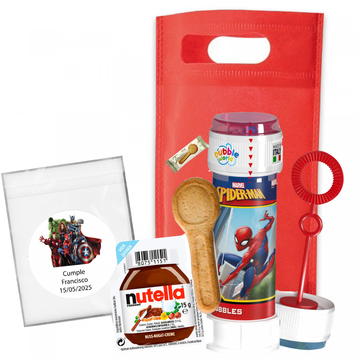 Pompero y nutella para cumpleaños de niños