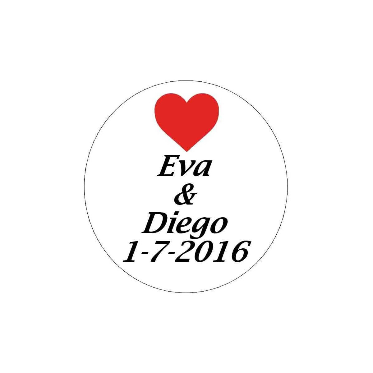 Etiqueta adhesiva personalizada para bodas 5cm