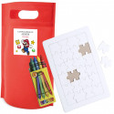 Puzzle para pintar con bolsa y adhesivo super mario para detalles de cumpleaños