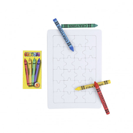 Puzzle para pintar con bolsa y adhesivo super mario para detalles de cumpleaños