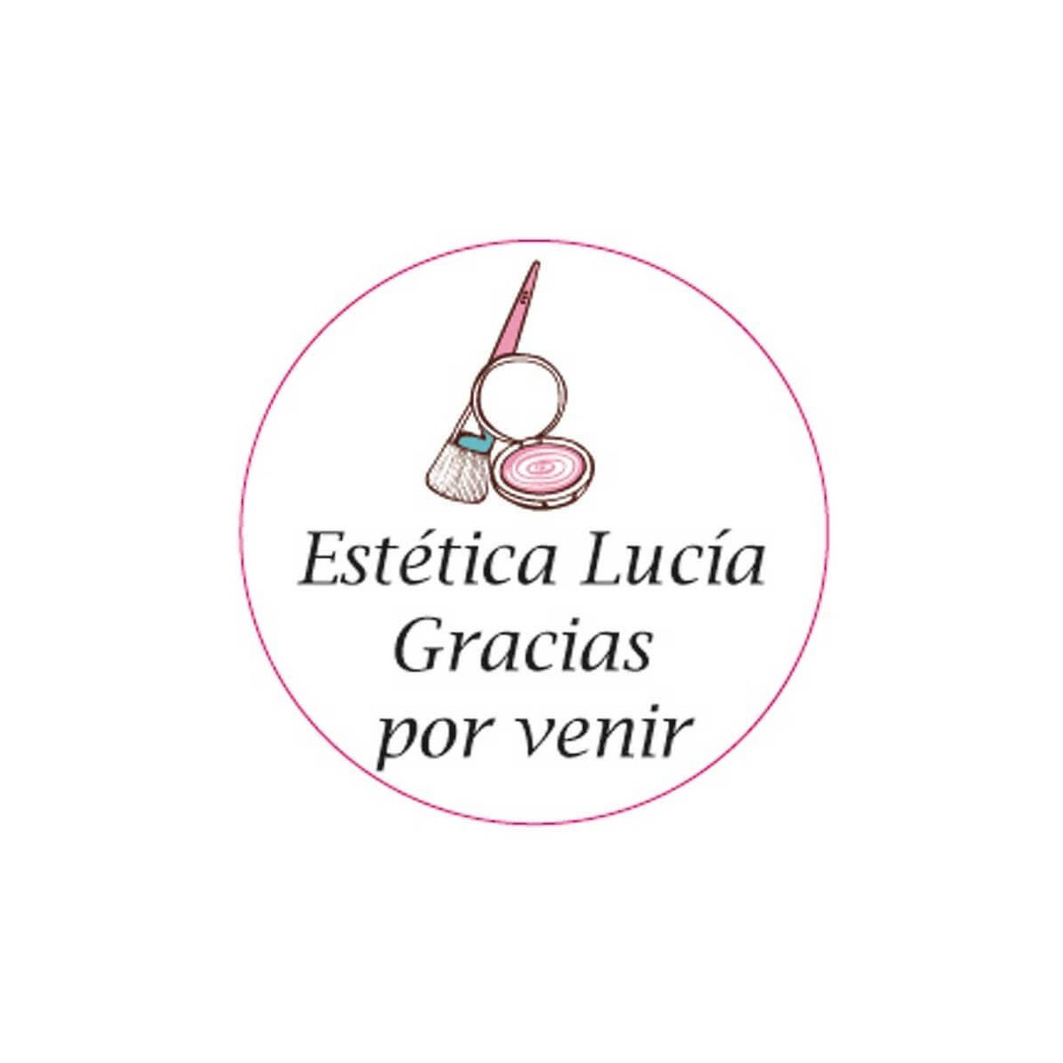 Adhesivo personalizado para detalles de empresa 5cm fondo blanco
