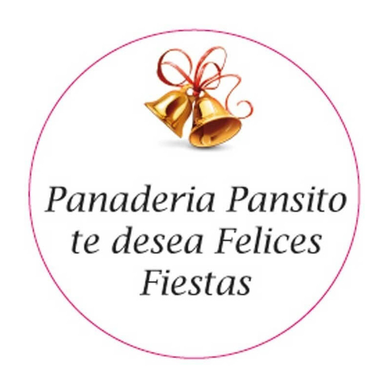 Adhesivo navidad 5cm personalizado con fondo blanco