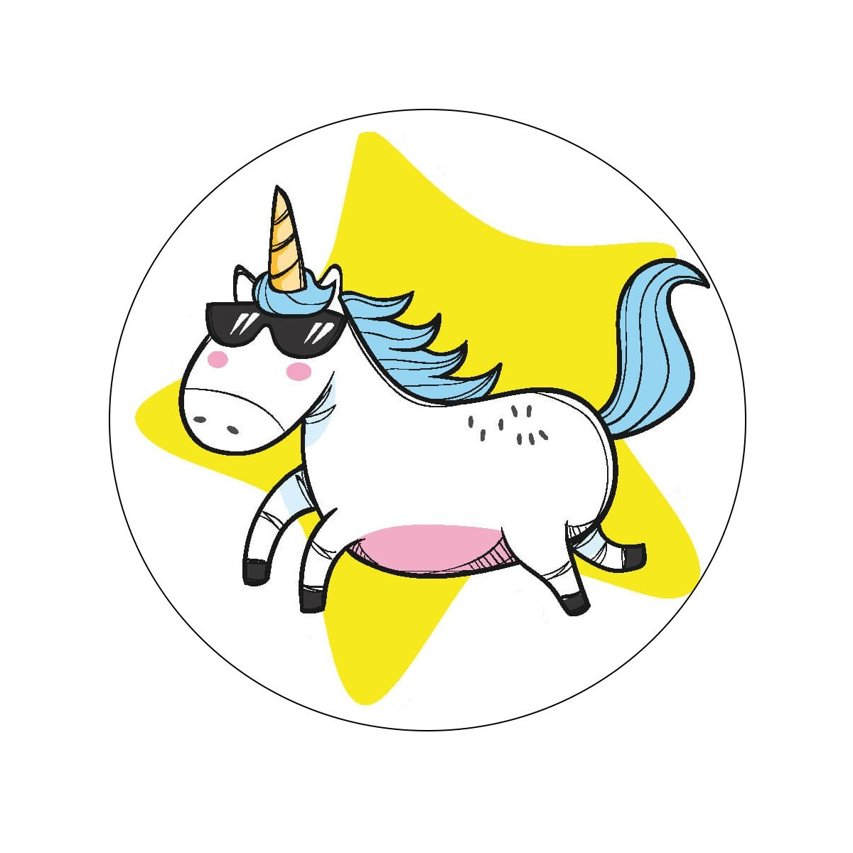 Adhesivo unicornio 5cm