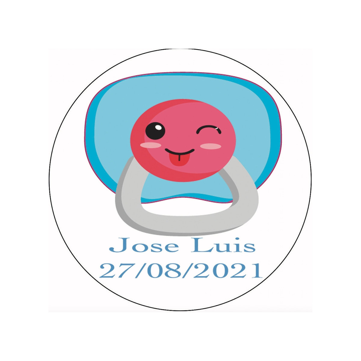 Etiqueta adhesiva personalizada para bautizo 5cm