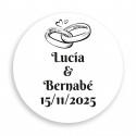 Etiqueta adhesiva personalizada para boda 5cm